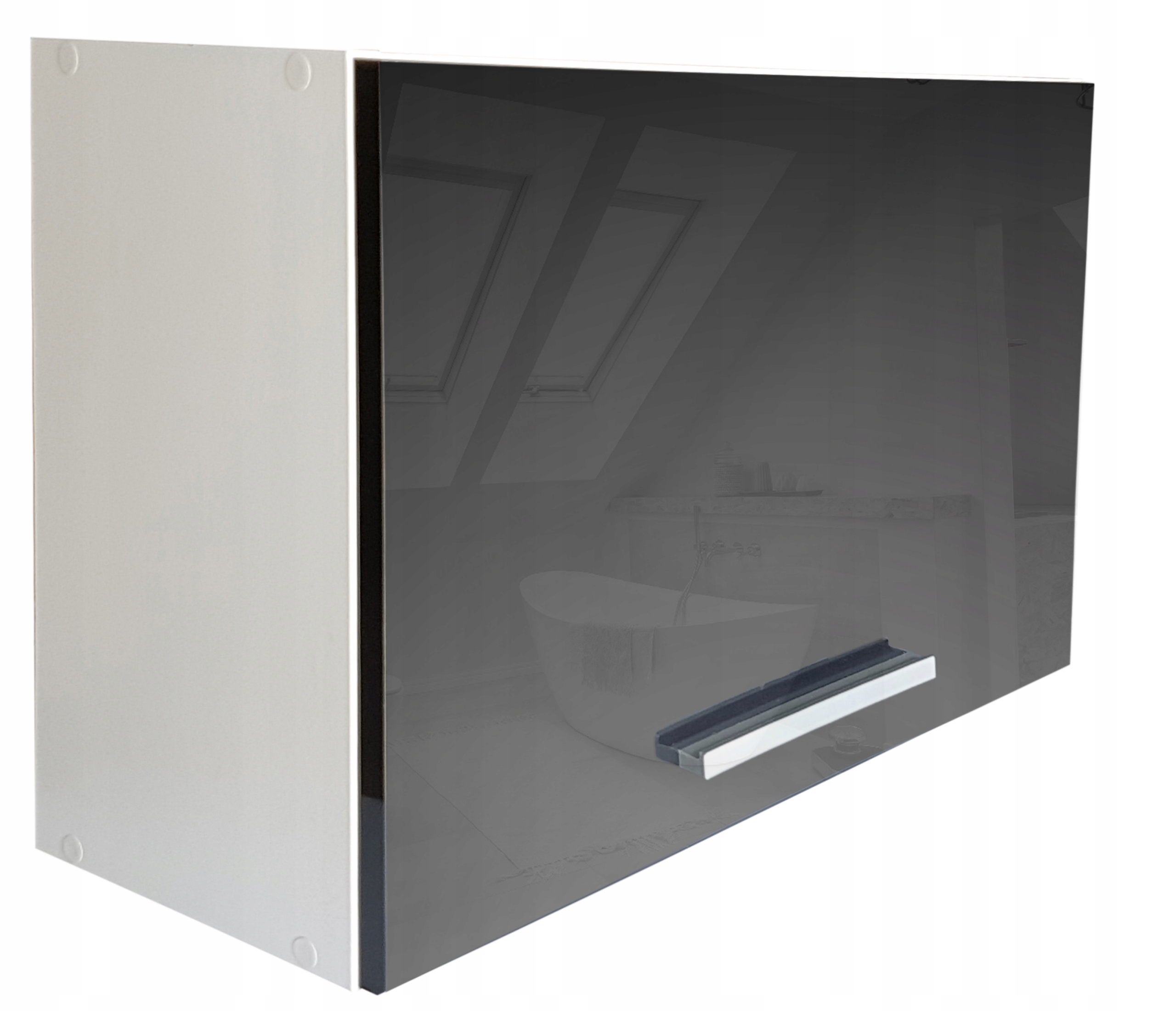 

Szafka kuchenna wisząca klapa połysk czerń 80