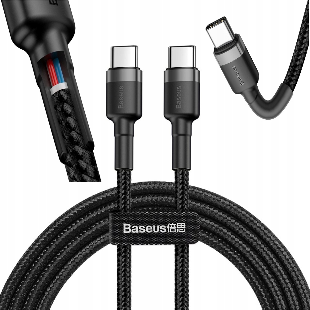 

Baseus Nylonowy Kabel Usb-c Pd PD2.0 60W 3A 2M