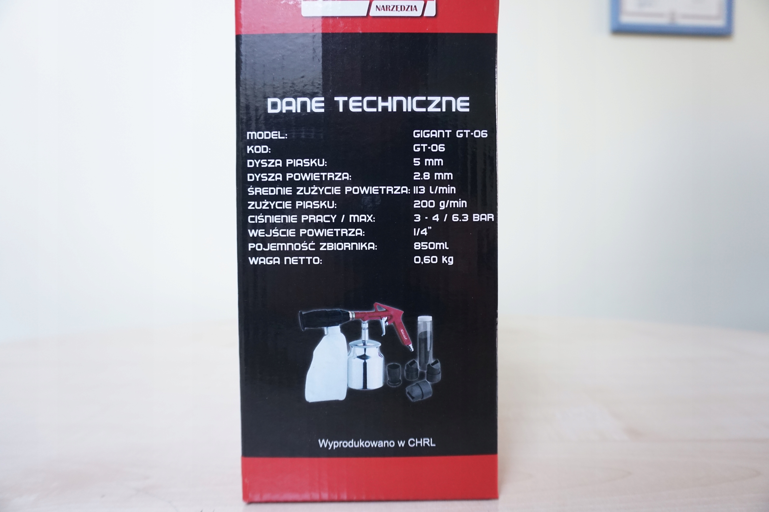 GT 06 PISTOLET DO PIASKOWANIA Z ODZYSKIEM PIASKU Producent code GT 06