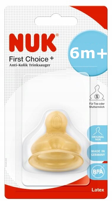 NUK First Choice+ lateksowy SMOCZEK do BUTELKI 2S Rodzaj szerokootworowy