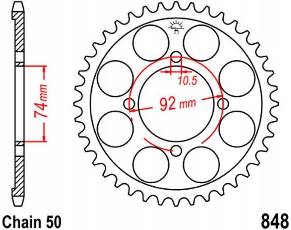 Zadní ozubené kolo Jt R848 37 39Z Yamaha Rd 350 75