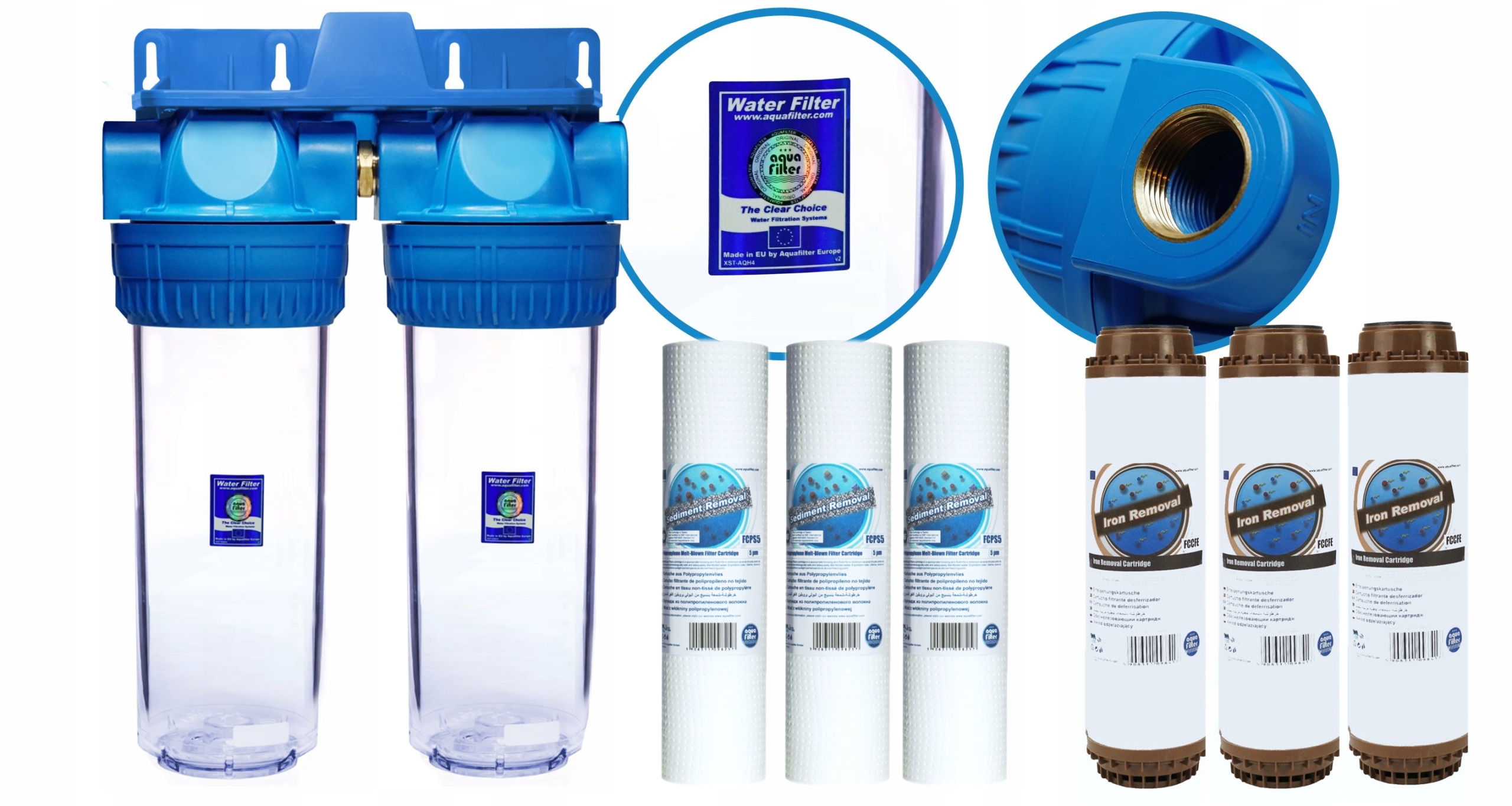 FILTR WODY WSTĘPNY CAŁY DOM 2STOPNIOWY ODŻELAZIACZ Pojemność 2 l