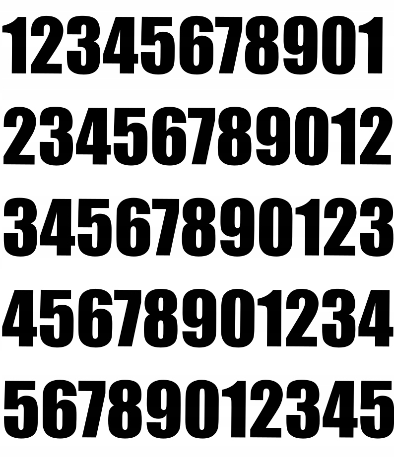 CYFRY SAMOPRZYLEPNE 3 cm NAKLEJKI CZARNE MATOWE