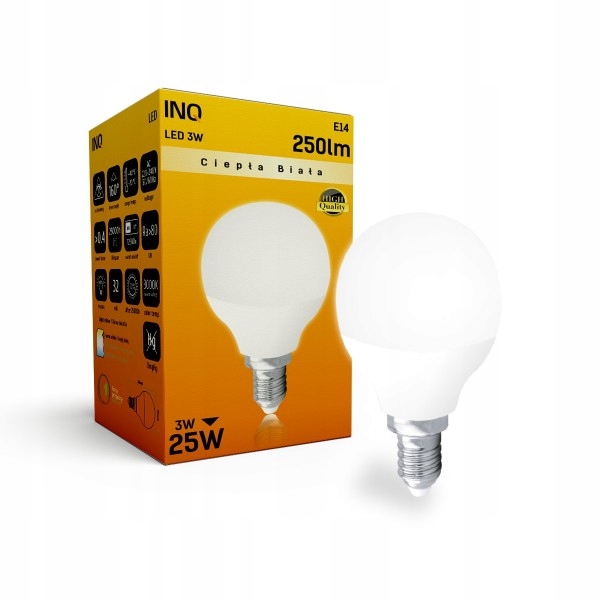 Żarówka lampa LED 3W E14 P45 3000K 450052