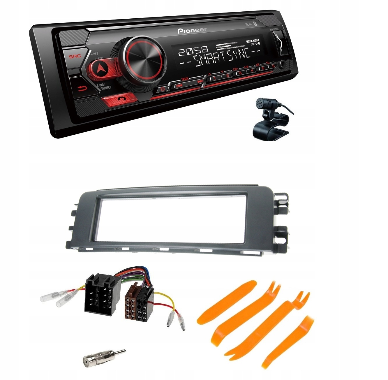 Pioneer MVH-S420BT Bluetooth Rádio Smart Forfour W454 montážny set