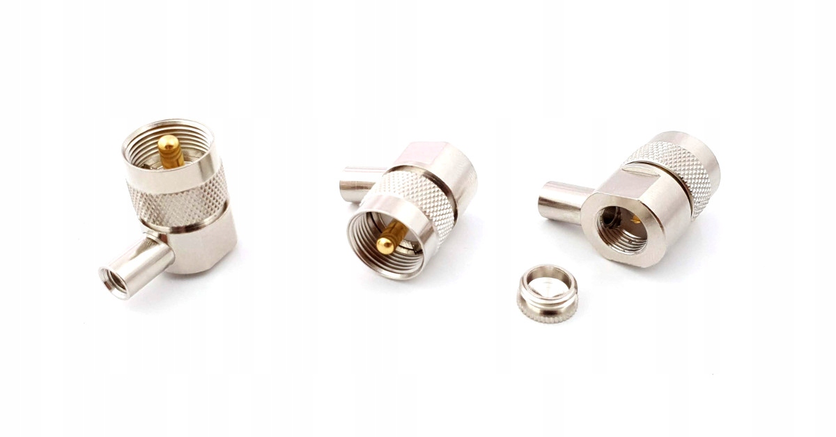 

Wtyk UC-1 Kątowy PL-259 RG-58 RF-5 H-155 Ptfe/gold