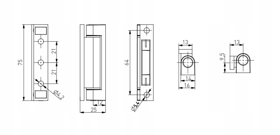 Zawias zawiasy DO okien uchylnych okna PCV biały Kod producenta ZBU1
