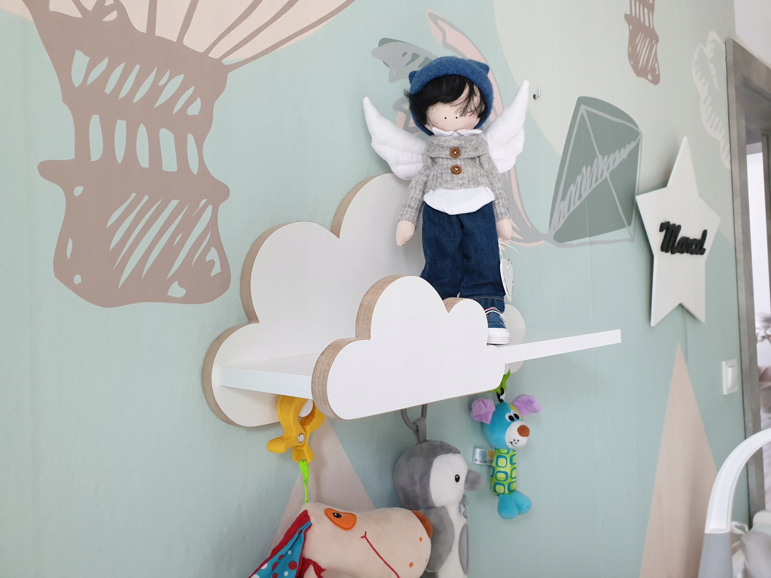 Półka chmurka wieszak LAGUNA z wieszakiem ścienna wisząca dla dziecka EAN (GTIN) 5903754480744