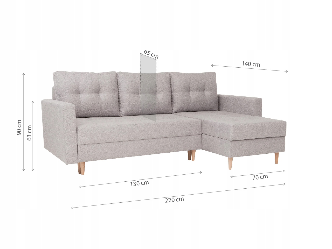 Mały narożnik Funkcja spania INGRID Rogówka Kolekcja INGRID