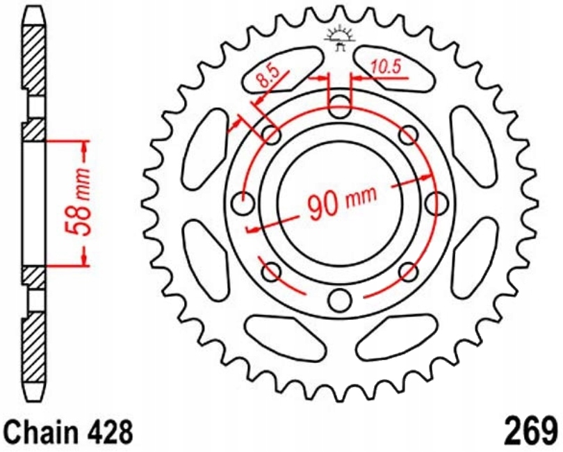 Zadní ozubené kolo Jt R 34-56 zubů Hyosung Gs 125 97-00 Nové