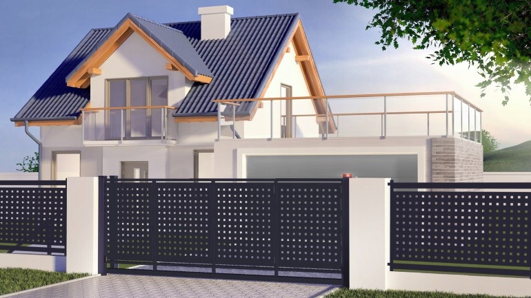 Przęsła perforowane malowane do ogrodzeń łupanych Materiał dominujący stal