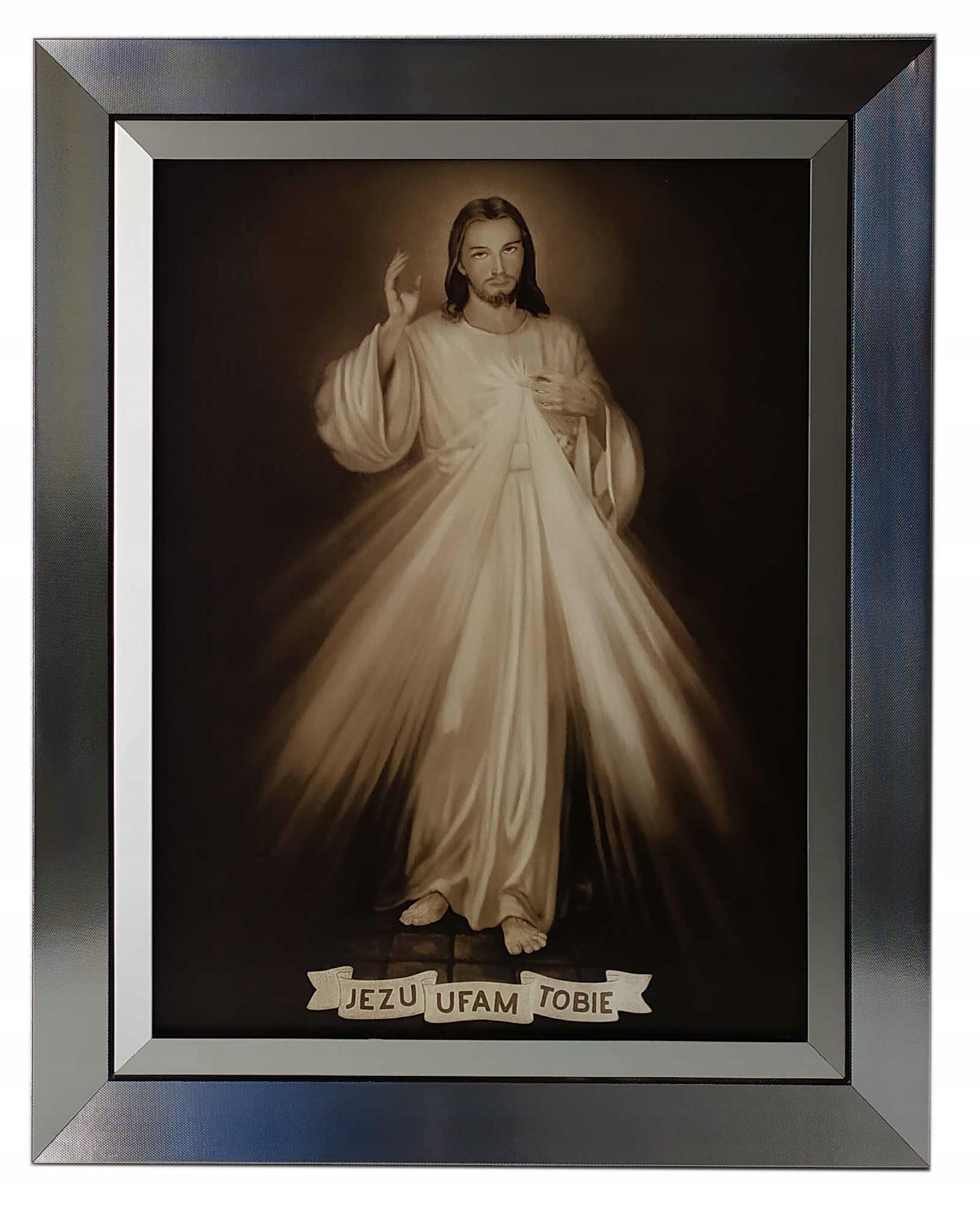 

Obraz W Srebrnej Ramie 30x35 Jezu Ufam Tobie Jezus
