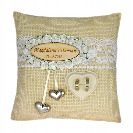 

Poduszka Na Obrączki, Obrączek Vintage Imiona Data