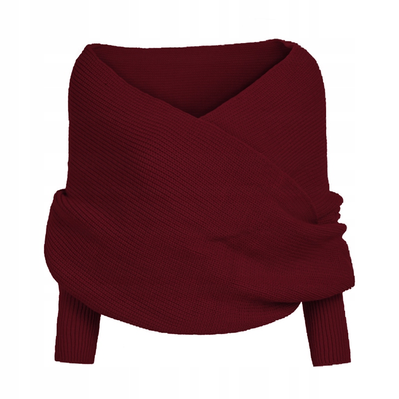 MODNY CIEPŁY SWETER PONCZO SZAL NARZUTKA KOLORY Fason oversize