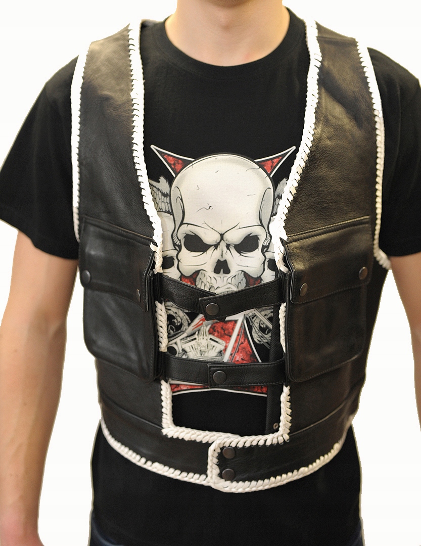 KAMIZELKA SKÓRZANA MOTOCYKLOWA BAD COMPANY rozm.XL