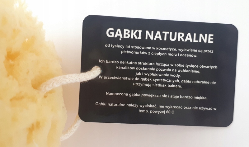 Gąbka MORSKA Naturalna HONEYCOMB Jakość 1 GM 5 Materiał części myjącej tworzywo naturalne