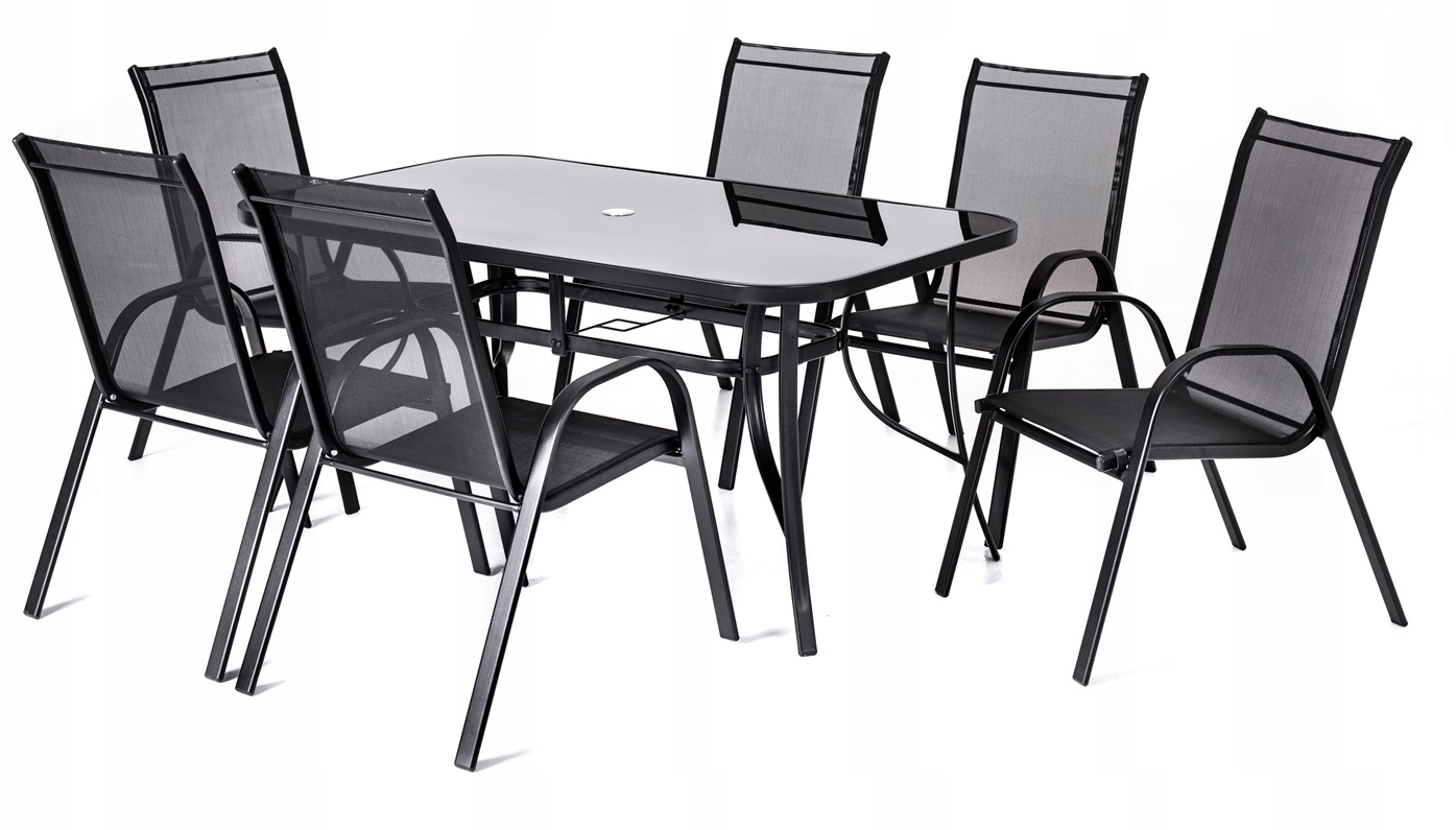 KOMPLET MEBLI OGRODOWYCH SZKLANY STÓŁ + 6 KRZESEŁ EAN (GTIN) 5905143018569