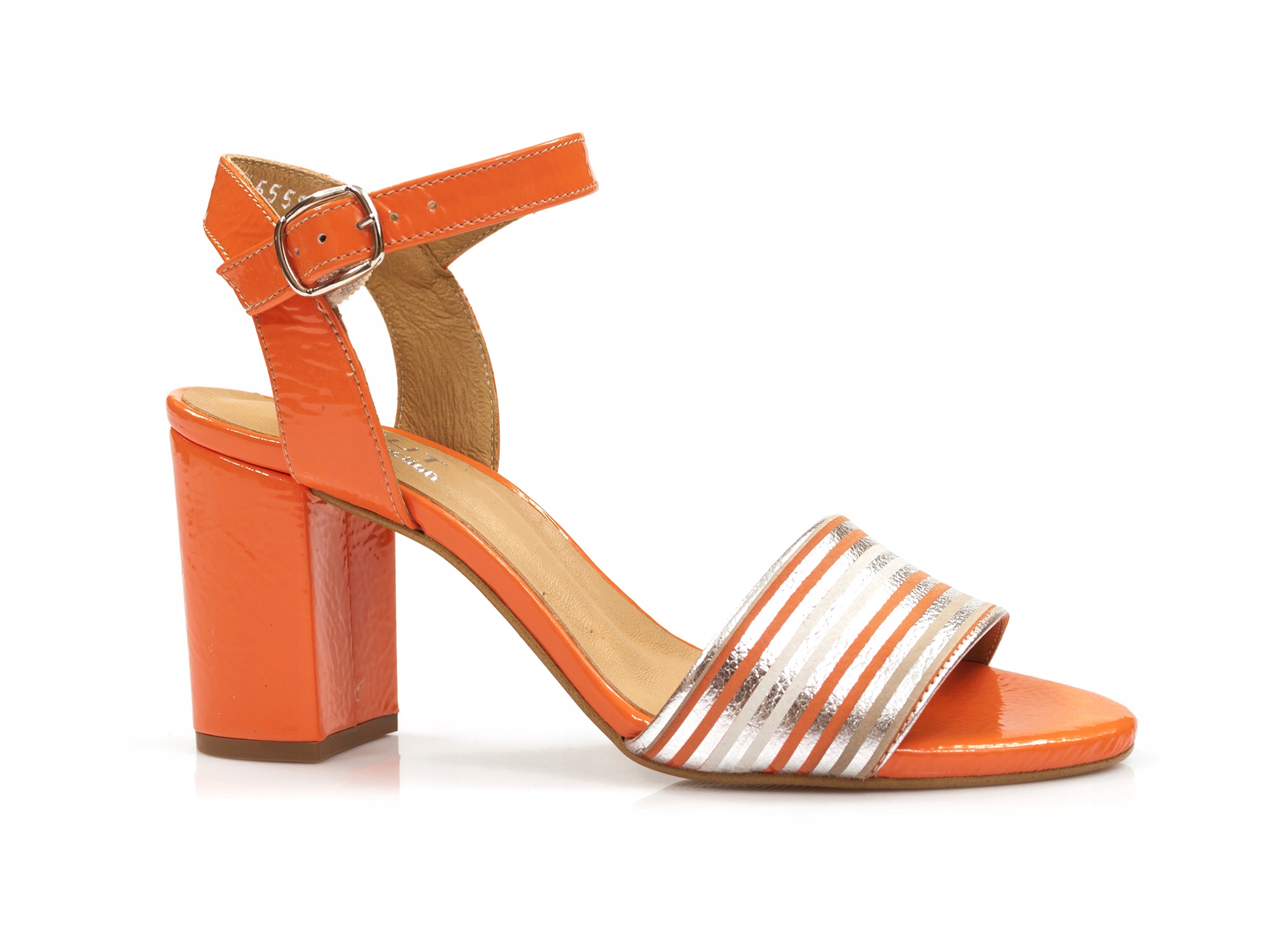 

sandały Skórzane na obcasie słupku Eleganckie buty