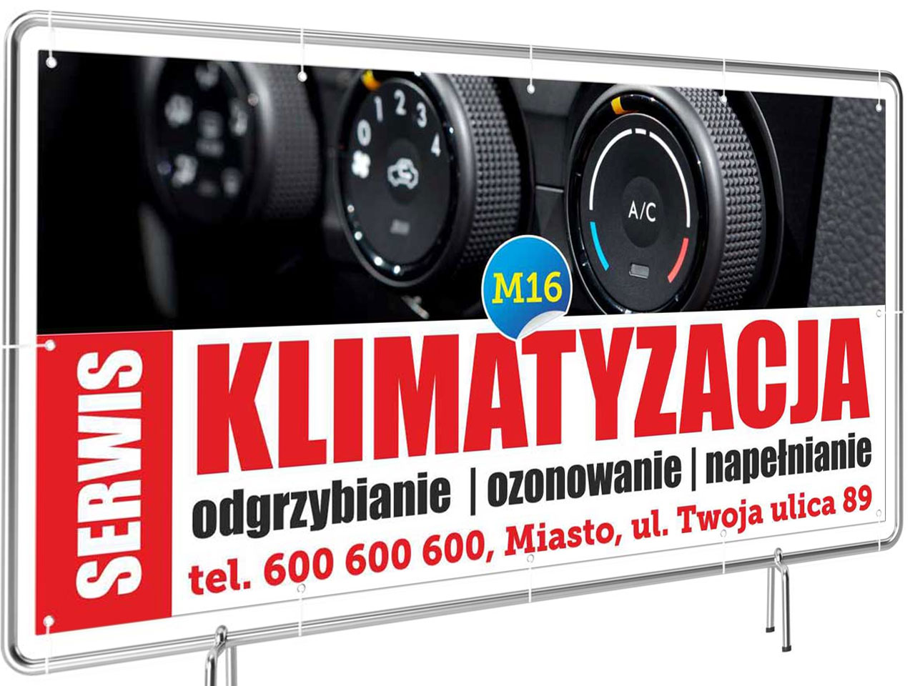 

Solidny Baner reklama 2x1m Klimatyzacja Szyld