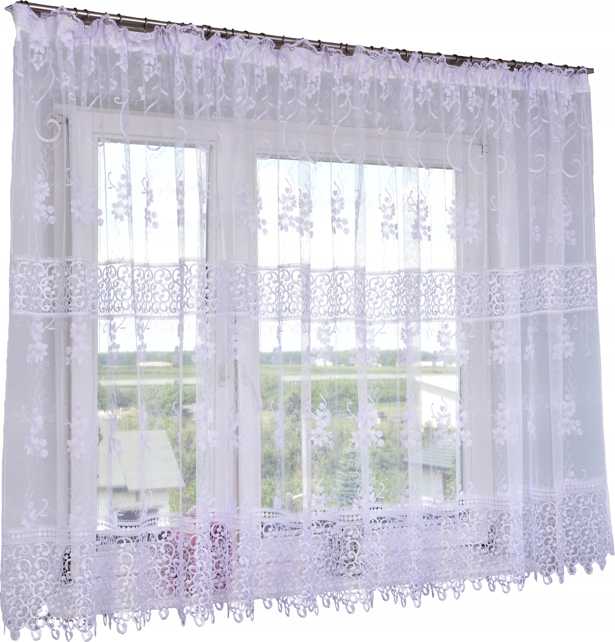 

Firanka gotowa z haftowanej markizety 400X180