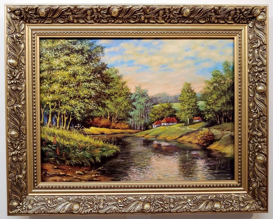 PEJZAŻ 50X40 CM OBRAZ W ZŁOTEJ RAMIE 7886722553 Allegro.pl