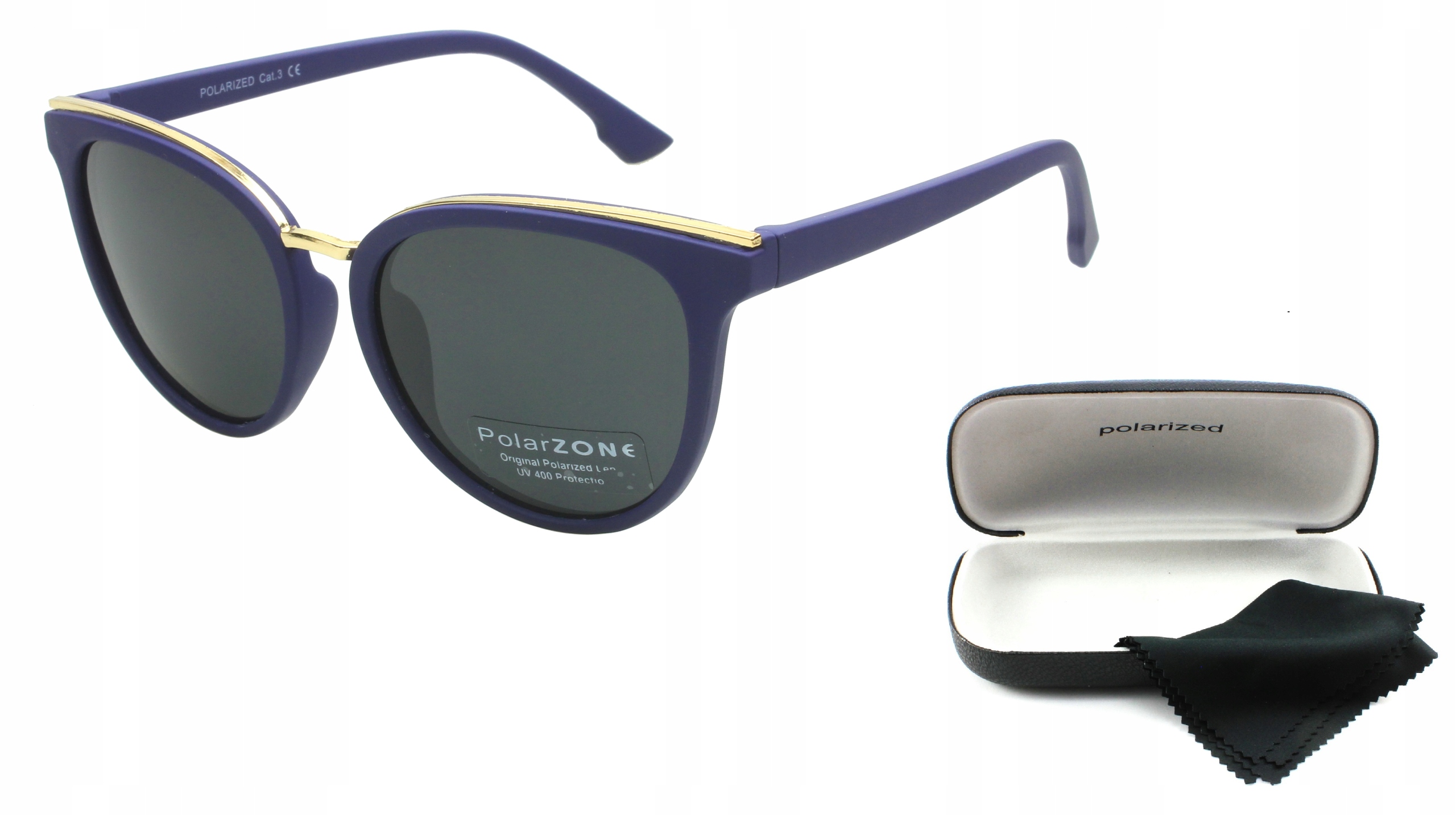 

Okulary Damskie Czarne Muchy Polaryzacyjne Etui Uv