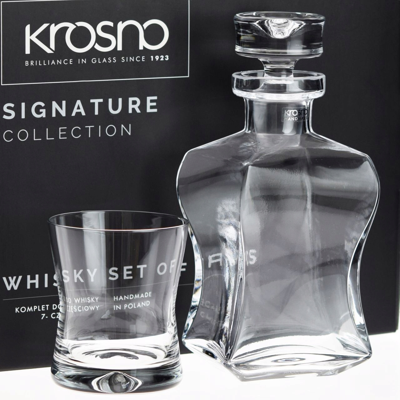 KROSNO Lifestyle komplet karafka szklanki whisky Kolor przezroczysty