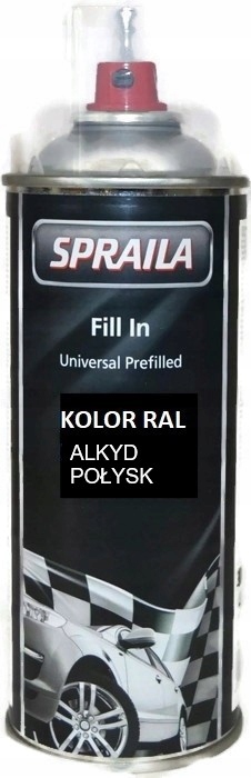 KAŻDY KOLOR RAL POŁYSK 87 - 92% ALKYD SPRAY 400ML Rodzaj bazowe