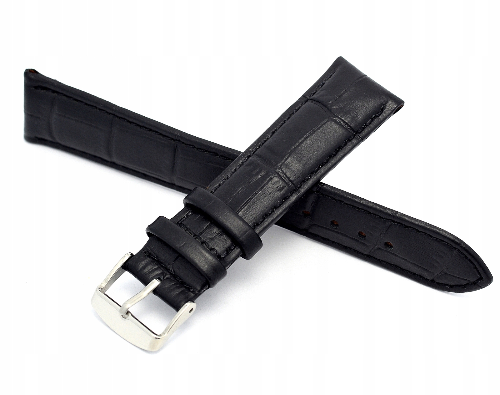 

Pasek do zegarka 22MM Czarny Skórzany Krokodyl