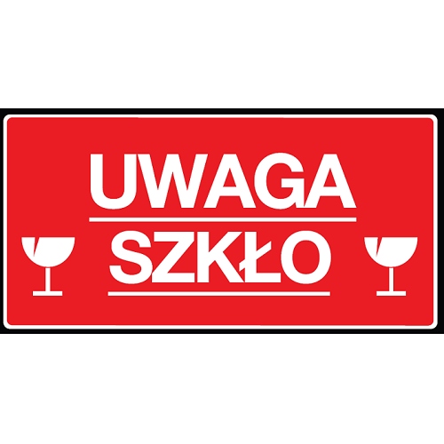 

Naklejki Ostrzegawcze Etykiety Uwaga Szkło 100szt