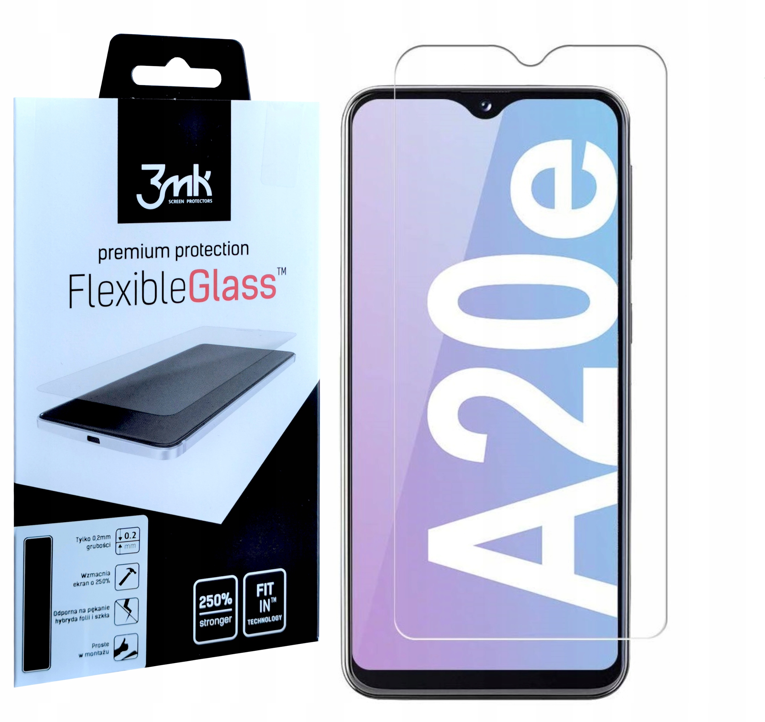 

Niepękające Szkło Hybrydowe Samsung A20E 3MK