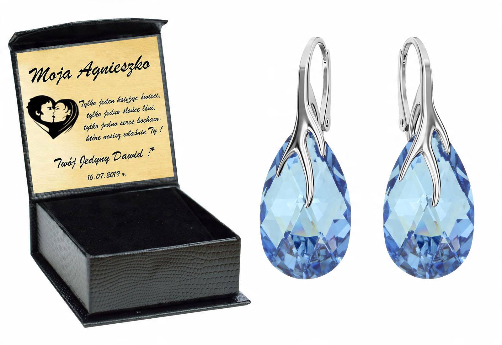 

Drapieżne Kolczyki Swarovski Srebro 925 Grawer