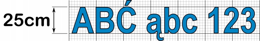 LITERY i CYFRY SAMOPRZYLEPNE naklejki literki 25cm Stan opakowania oryginalne