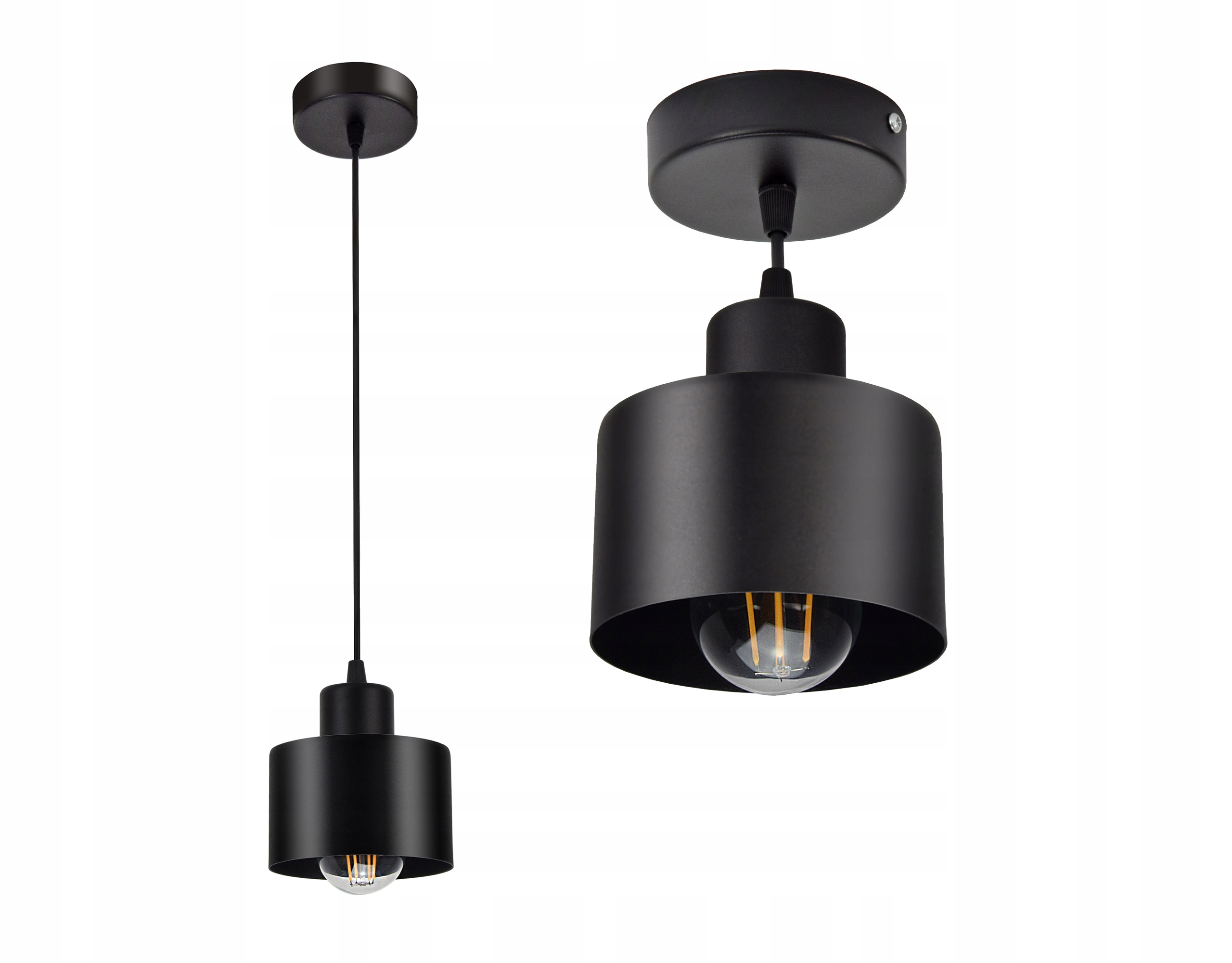 LAMPA SUFITOWA PLAFON ŻYRANDOL LOFT EDISON LED Szerokość produktu 12 cm