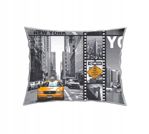 

Poszewka 40x60 Szara Wzór Nowy Jork Bawełniana