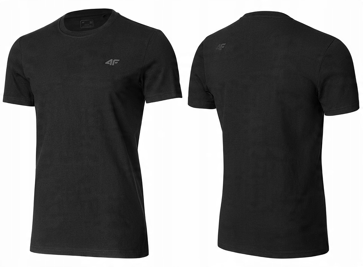 

4F T-shirt Koszulka Męska TSM003 Bawełna Czarna