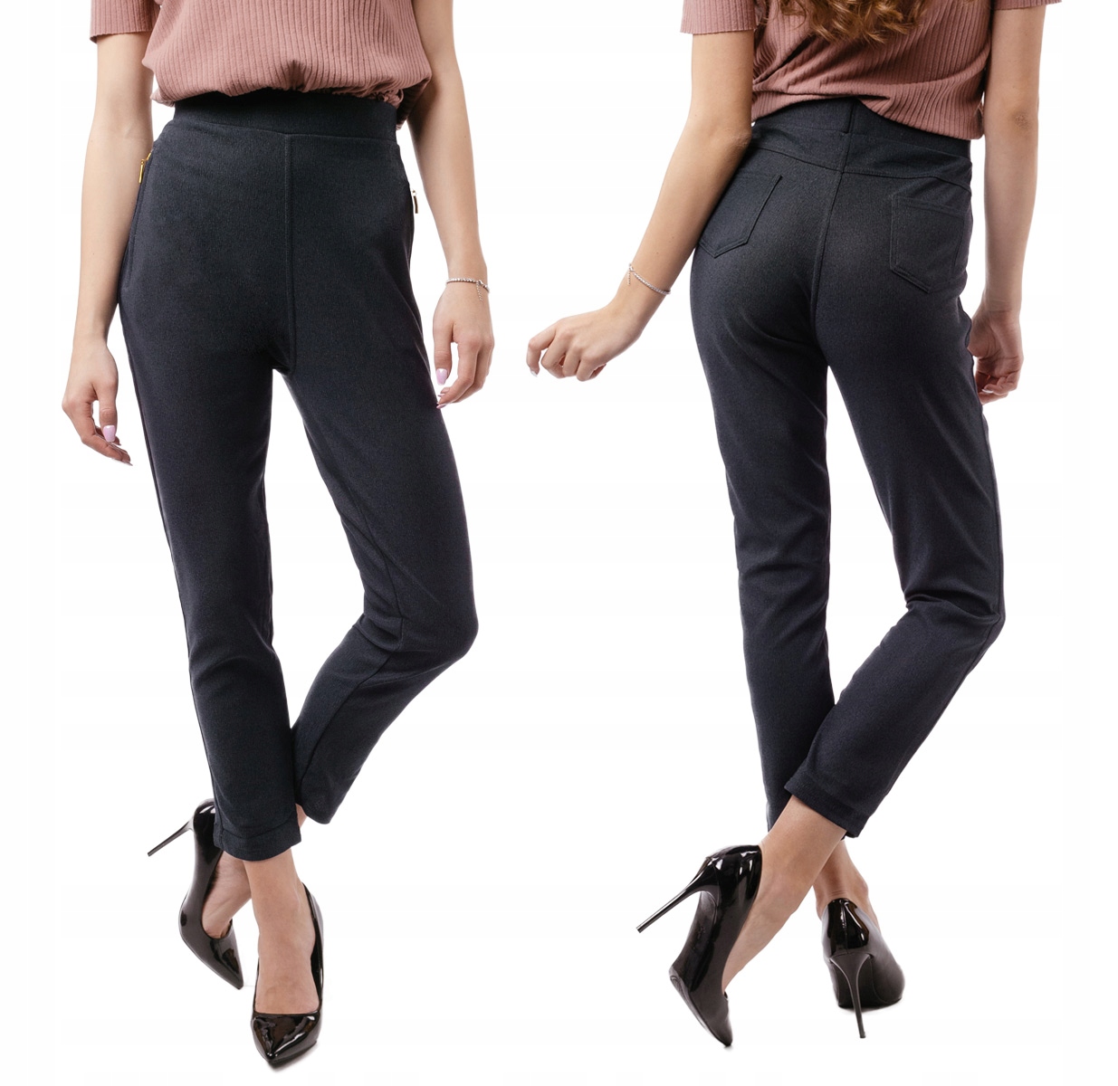 

Eleganckie Spodnie Cygaretki Damskie 434 r L/XL