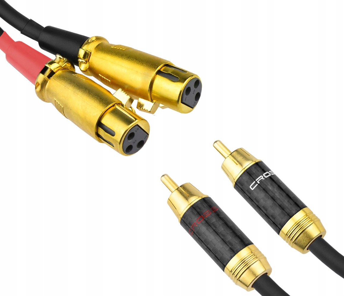 Kabel przewód 2x Xlr żeński 2RCA Klotz 1m