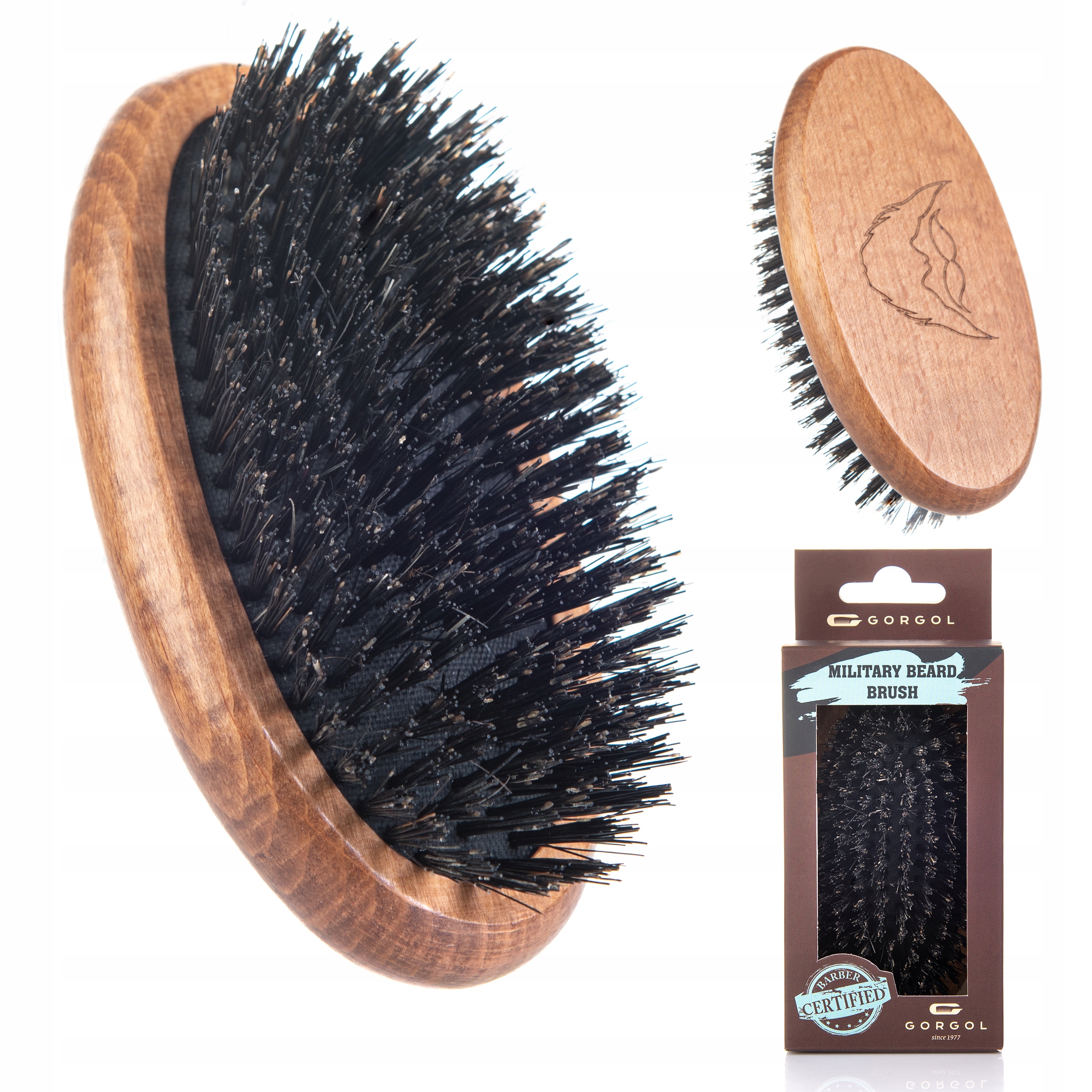 DREWNIANA SZCZOTKA KARTACZ DO BRODY NATURALNA