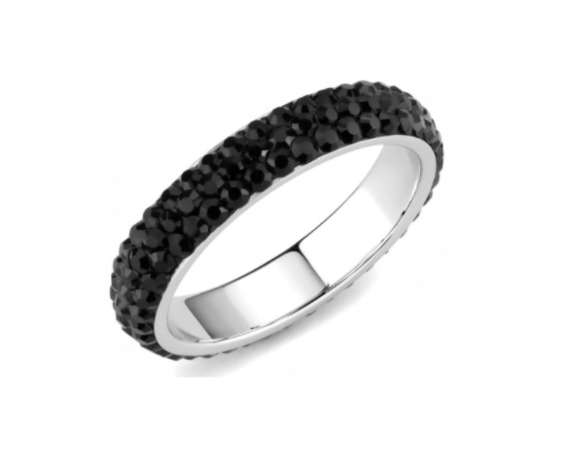 

Pierścionek obrączka Luxury Black Swarovski r17