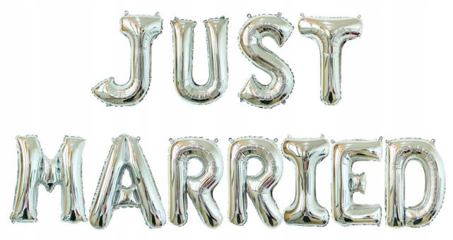 

Balony foliowe srebrne Just Married 40 cm wesele