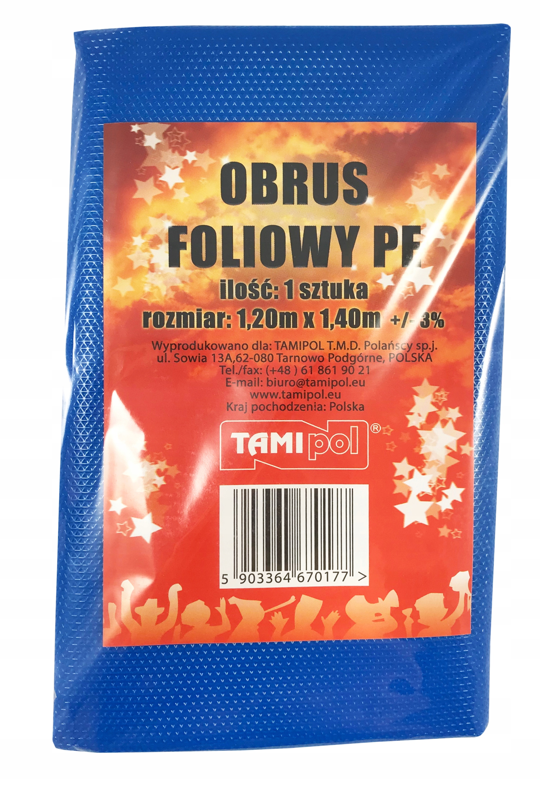 

Obrus foliowy PE120x140 cm Niebieski