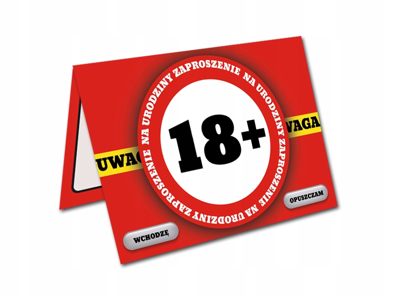 ZAPROSZENIE 18 URODZINY OSIEMNASTKA ZAKAZ UWAGA