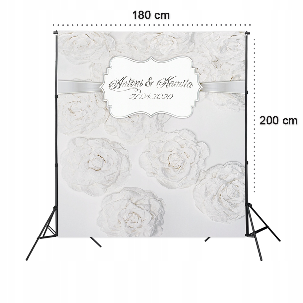 FOTOŚCIANKA ŚLUBNA tło na imprezę 180x200 WEDD208 Producent Fotoeksplozja