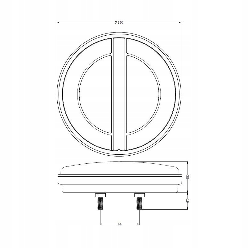 Lampa LED 3-funkc przyczepy OKRĄGŁA LEWA L1883 ! Strona zabudowy lewe + prawe