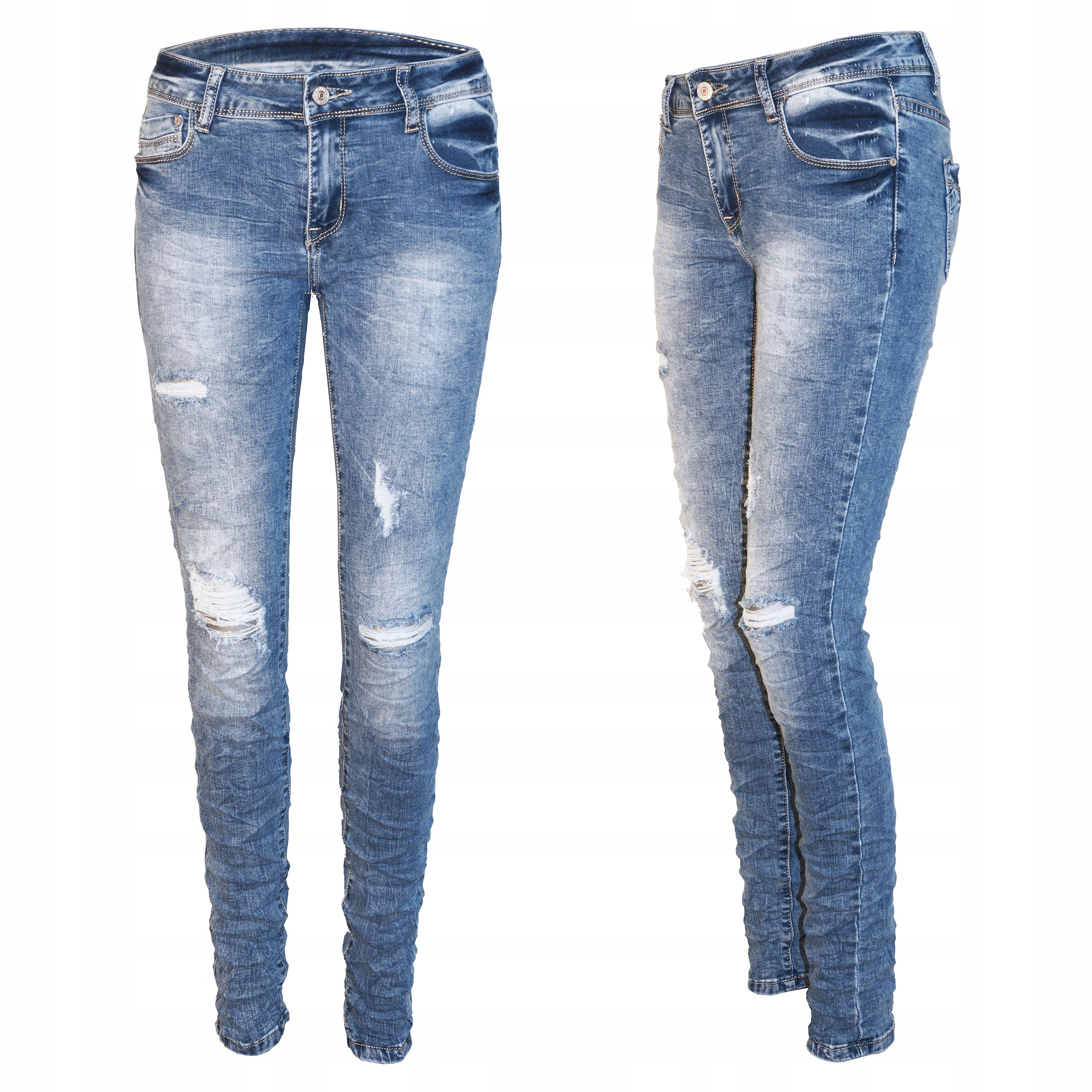 

Modne spodnie Jeansowe damskie Dziury 36 S Hit