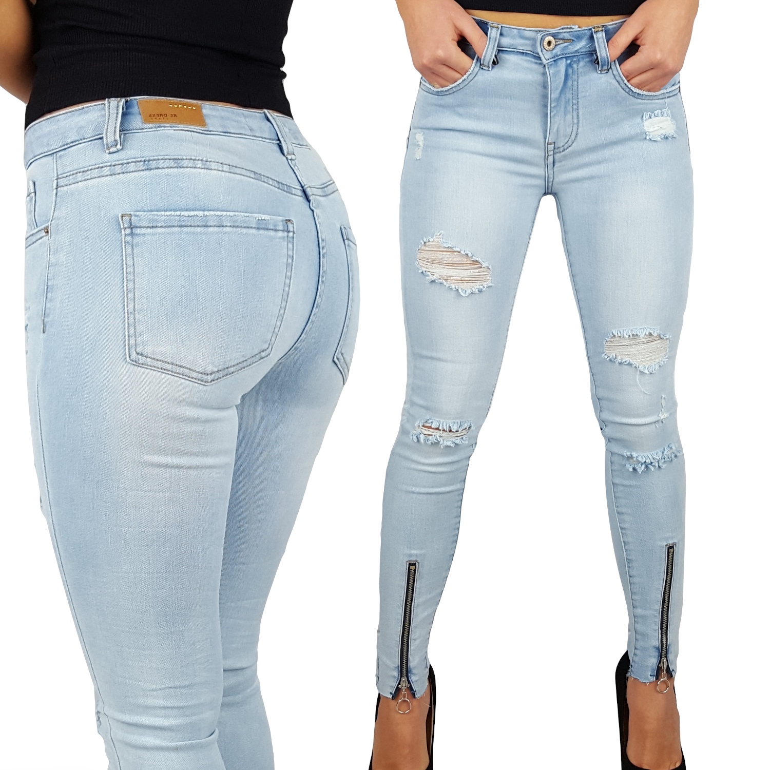 

Damskie Spodnie Jeansowe Dopasowane Kalifornia New