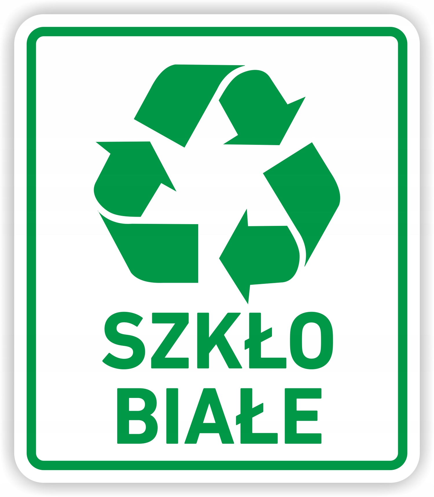 

Szkło Białe Naklejka na kosz śmieci 15 cm