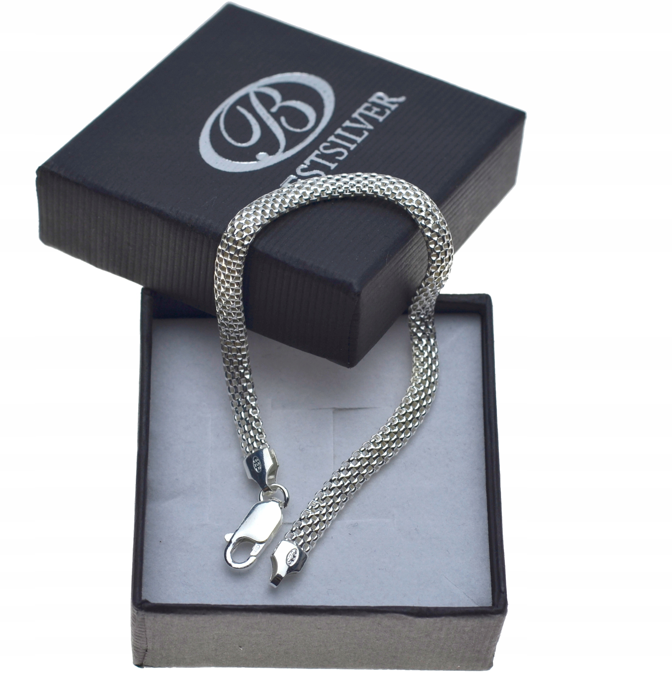 

Bransoletka Srebrna Tub 5MM 19CM Ażurowa 925 -50%