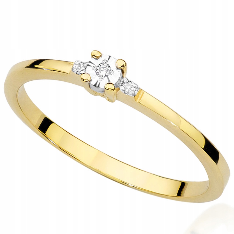 

Pierścionek Złoty Z Brylantami 0,02ct